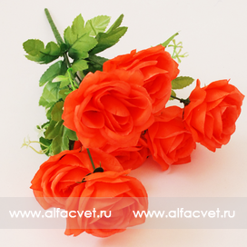 искусственные цветы букет роз цвета оранжевый 2