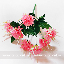 искусственные цветы букет гвоздик с добавкой осока цвета розовый 5