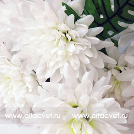искусственные цветы хризантемы цвета белый 6