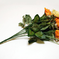 искусственные цветы букет роз с добавкой осока цвета оранжевый с белым 16