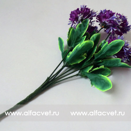 искусственные цветы букет маргариток (розетка) цвета фиолетовый 7